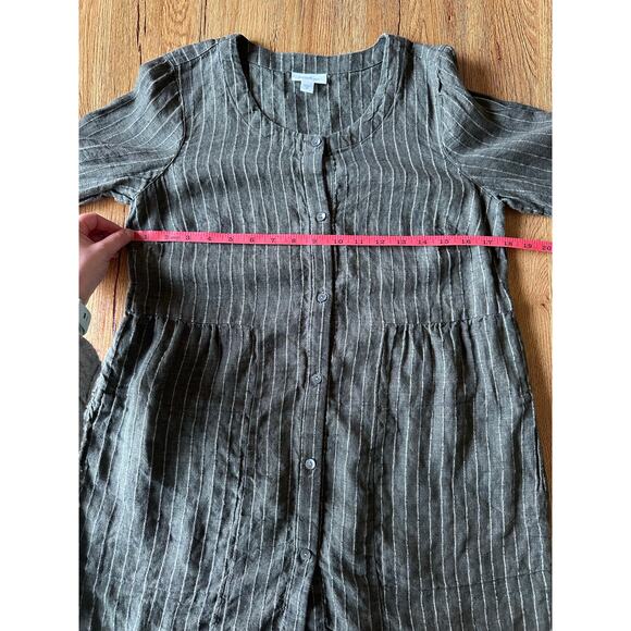 PureJill 100% Linen Green Button Up Blouse Size XSmall - Picture 5 of 6